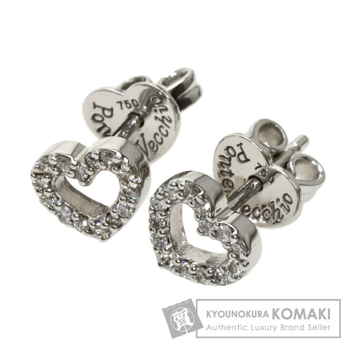 楽天市場】ポンテヴェキオ ハート ダイヤモンド ピアス K18ホワイト  