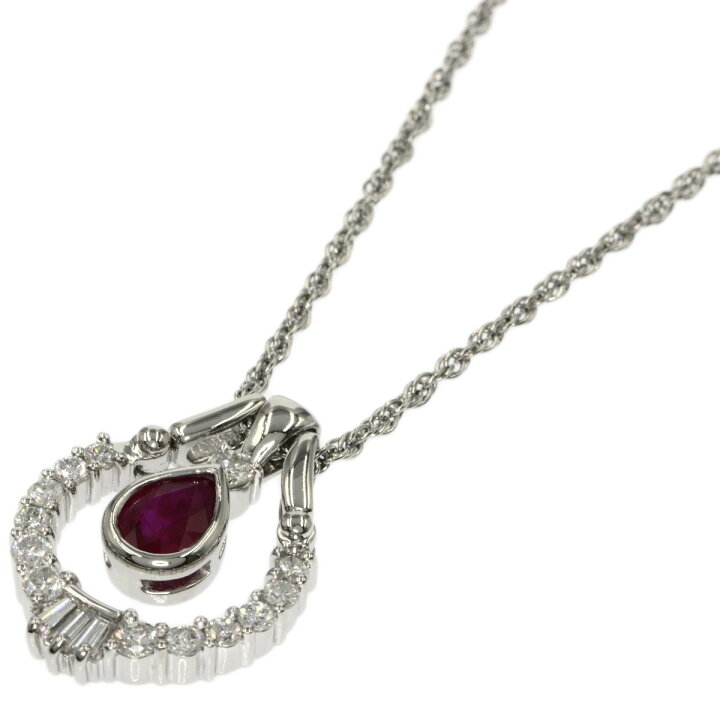 楽天市場】0.86ct ルビー ダイヤモンド ネックレス プラチナPT900  