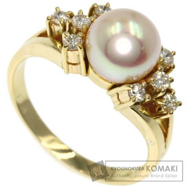 ミキモト アコヤパール 真珠　ダイヤモンド リング・指輪 K14イエローゴールド レディース 【中古】【MIKIMOTO】