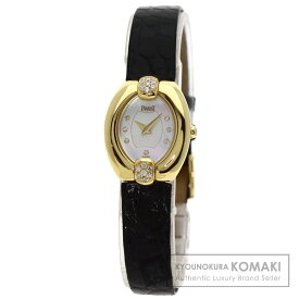 ピアジェ オーバル ダイヤモンド 腕時計 K18イエローゴールド/革 レディース 【中古】【PIAGET】