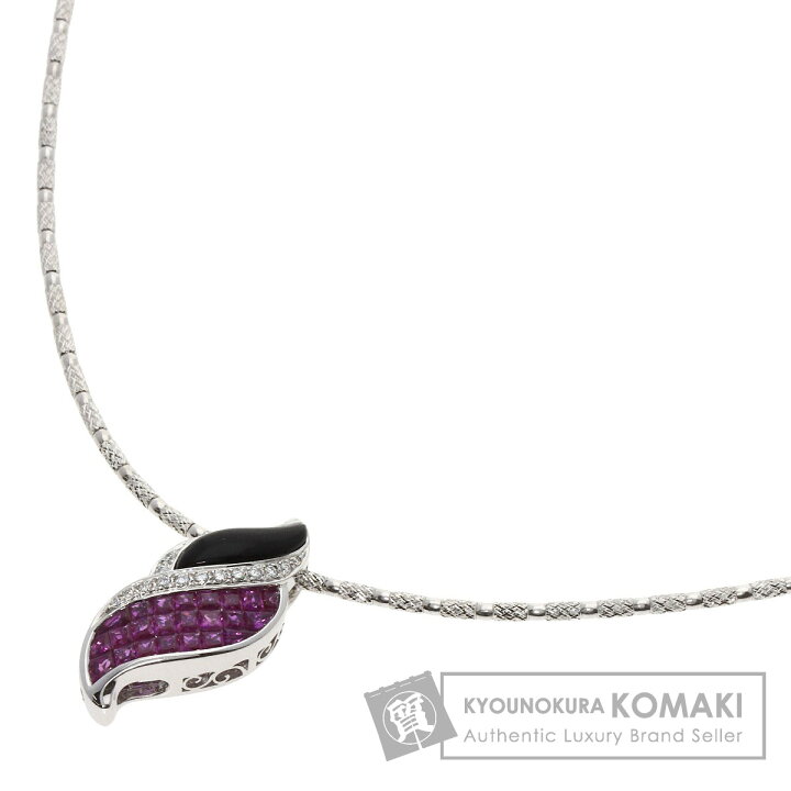 楽天市場】0.97ct ルビー オニキス ダイヤモンド ネックレス K18 