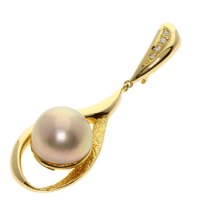 K18 ペンダントトップ マベパール ルビー ダイヤモンド 8.95g 0.07ct 