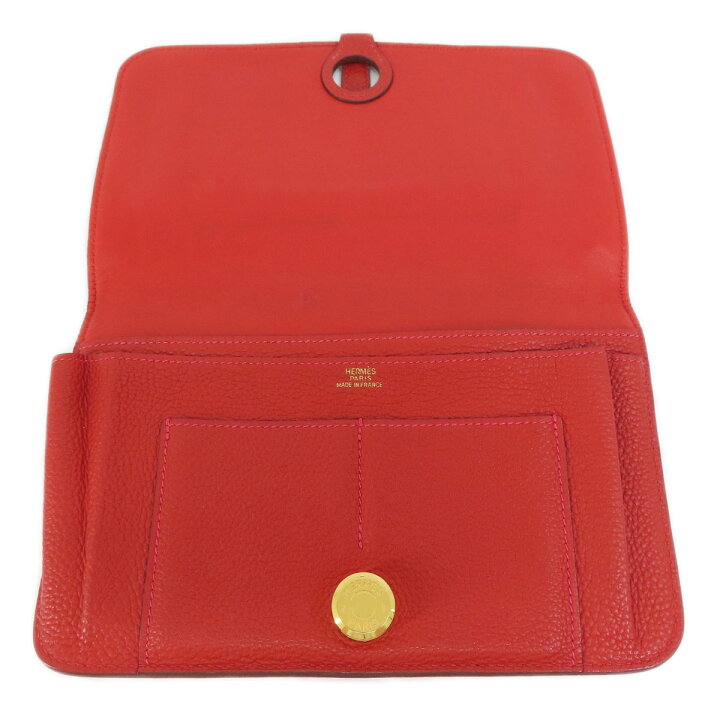 楽天市場】エルメス ドゴンGM レッド ゴールド金具 長財布（小銭入れ  