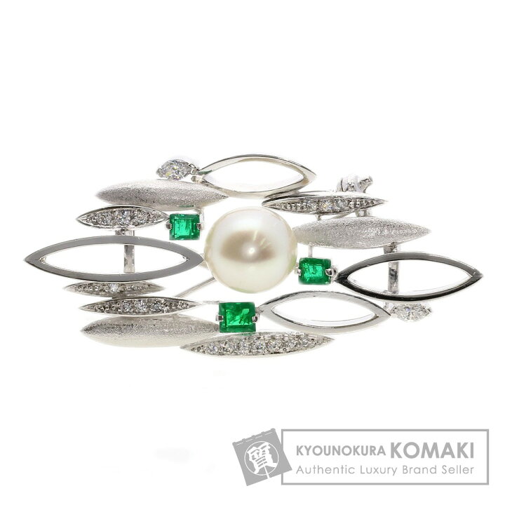 楽天市場】0.48ct ブローチ 2WAY パール エメラルド ダイヤモンド 