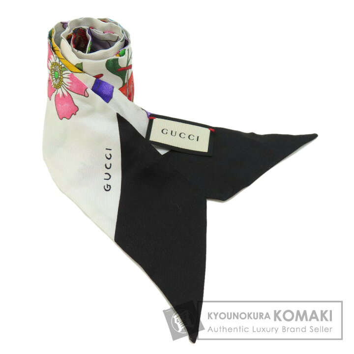 楽天市場】グッチ フローラ プリント ネックボウ スカーフ シルク  