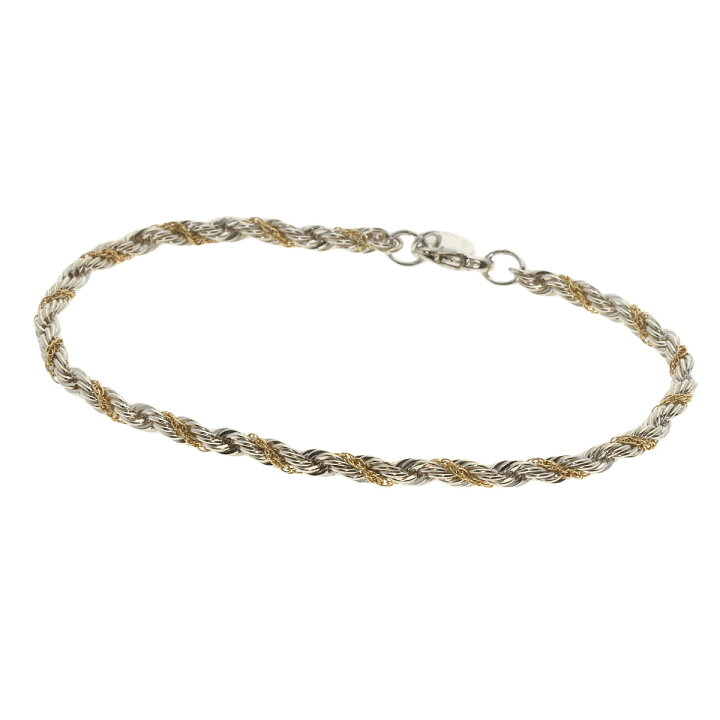 Tiffany&co ティファニー 925/750 ツイストロープ ブレスレット ジャンク シルバー ゴールド アクセサリーファッション小物 ティファニー ツイスト ロープ ティファニー ブレスレット ツイストロープ チェーン コンビカラー シルバー 925/K18YG