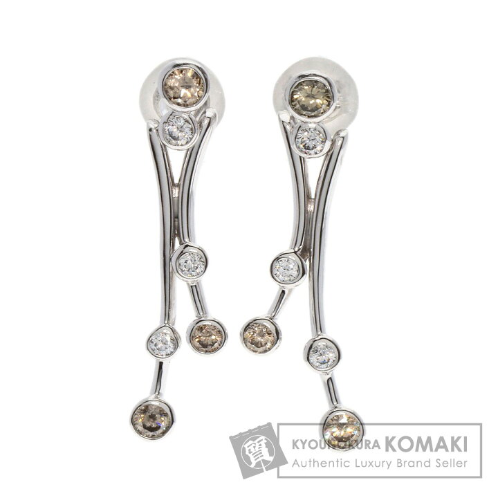 楽天市場】カシケイ ブラウン ダイヤモンド ピアス K18ホワイト 