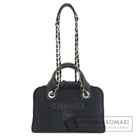 シャネル ドーヴィル ボーリングバッグ シルバー金具 ハンドバッグ キャンバス レディース 【中古】【CHANEL】