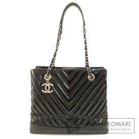 シャネル Vステッチ シルバー金具 トートバッグ パテントレザー レディース 【中古】【CHANEL】