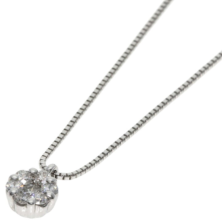 楽天市場】0.2ct ダイヤモンド ネックレス K18ホワイトゴールド 2.3g 
