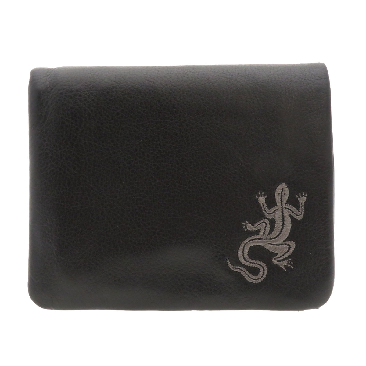 アニエスベー ロゴ刺繍 二つ折り財布（小銭入れあり） カーフ レディース