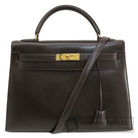 エルメス ケリー ブラウン ゴールド金具 ハンドバッグ ボックスカーフ レディース 【中古】【HERMES】