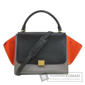 セリーヌ トラペーズ トートバッグ カーフ/スウェード レディース 【中古】【CELINE】