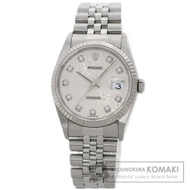 ロレックス 16234G デイトジャスト 10P ダイヤモンド 腕時計 ステンレススチール/SS/K18WG メンズ 【中古】【ROLEX】