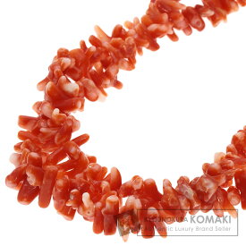 珊瑚 サンゴ 2連 ネックレス シルバー 50g レディース 【中古】