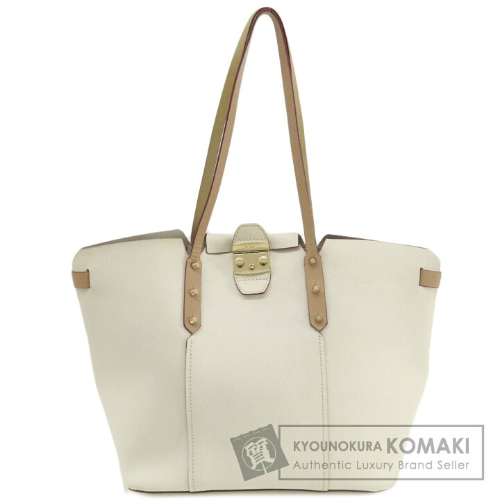 楽天市場】フルラ ロゴ トートバッグ レザー レディース 【中古  