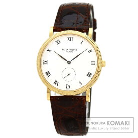 パテックフィリップ 3919J-001 カラトラバ 腕時計 K18イエローゴールド/革 メンズ 【中古】【PATEK PHILIPPE】