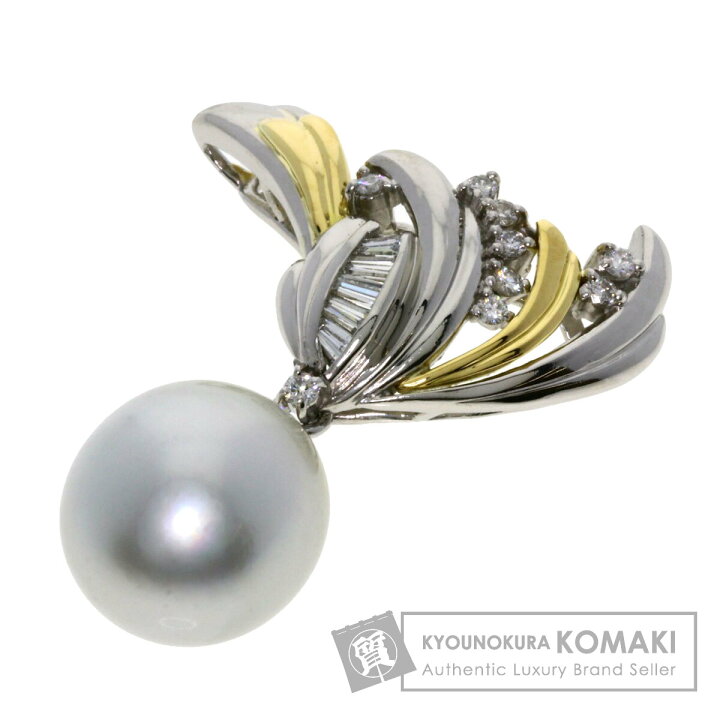 楽天市場】0.38ct パール 真珠 ダイヤモンド ペンダントトップ  