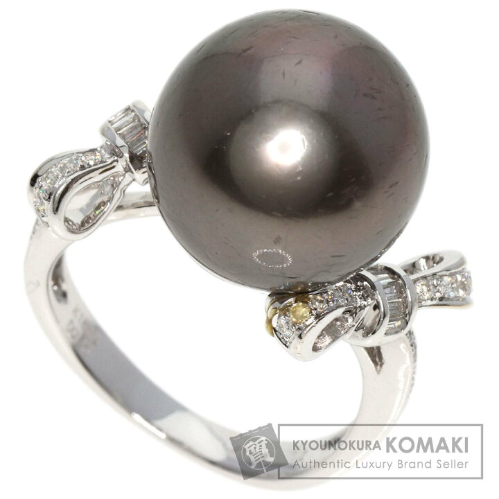楽天市場】0.25ct ブラックパール 真珠 ダイヤモンド リング・指輪 K18 