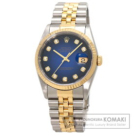 ロレックス 16233G デイトジャスト 10P ダイヤモンド ブルーグラデーション 腕時計 ステンレススチール/SSxK18YG メンズ 【中古】【ROLEX】
