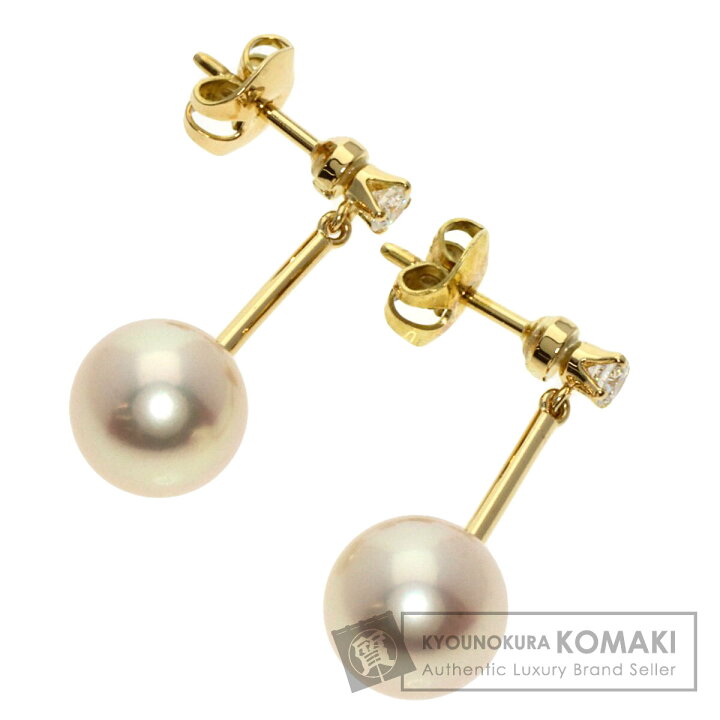 楽天市場】ミキモト パール 真珠 ダイヤモンド ピアス K18イエロー  