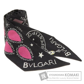 ブルガリ ロゴ スカーフ シルク レディース 【中古】【BVLGARI】