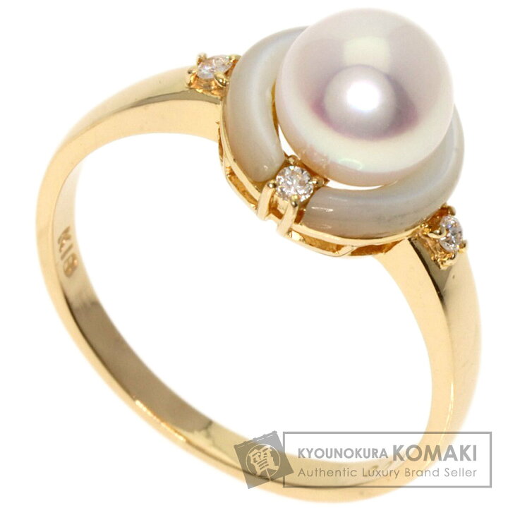 楽天市場】0.05ct パール 真珠 ダイヤモンド リング・指輪 K18イエロー 