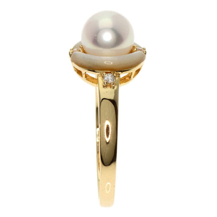 楽天市場】0.05ct パール 真珠 ダイヤモンド リング・指輪 K18イエロー 