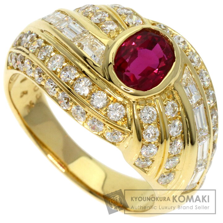 楽天市場】1.003ct ルビー ダイヤモンド リング・指輪 K18イエロー 