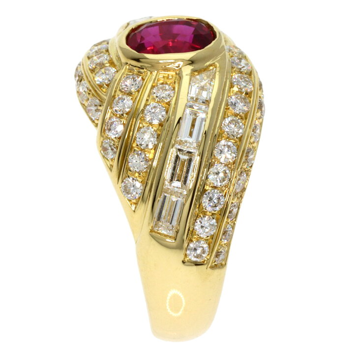 楽天市場】1.003ct ルビー ダイヤモンド リング・指輪 K18イエロー 