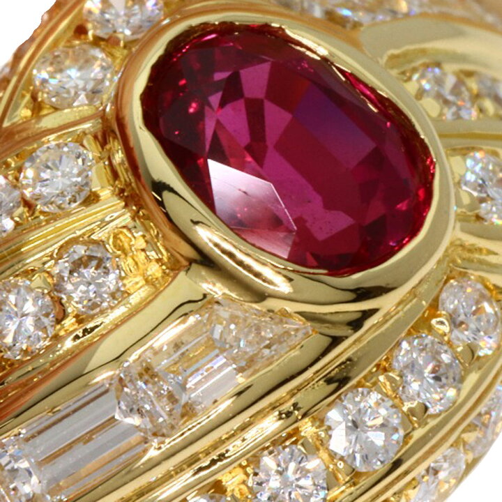楽天市場】1.003ct ルビー ダイヤモンド リング・指輪 K18イエロー 
