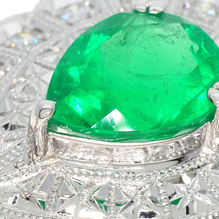 楽天市場】2.66ct エメラルド ダイヤモンド ペンダントトップ プラチナ  
