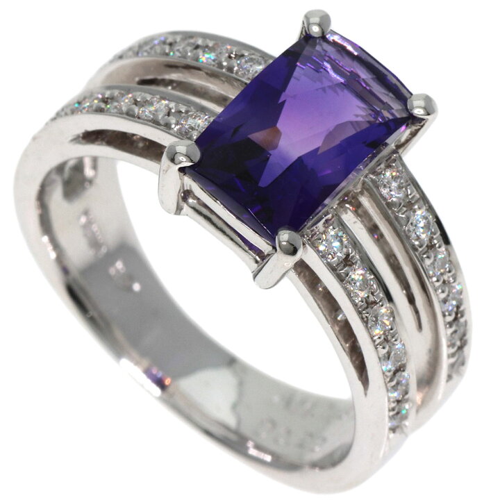 楽天市場】1.87ct アメジスト ダイヤモンド リング・指輪 K18ホワイト 