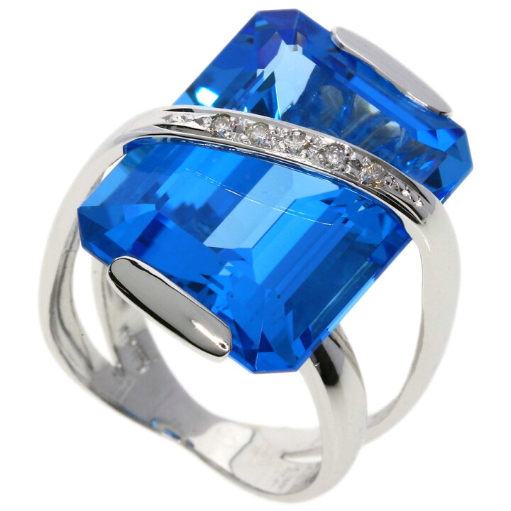 楽天市場】0.08ct ブルートパーズ ダイヤモンド リング・指輪 K18 