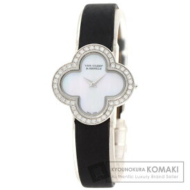 ヴァンクリーフ＆アーペル VCARM95800 アルハンブラ スモールモデル 腕時計 K18ホワイトゴールド/サテン レディース 【中古】【Van Cleef & Arpels】