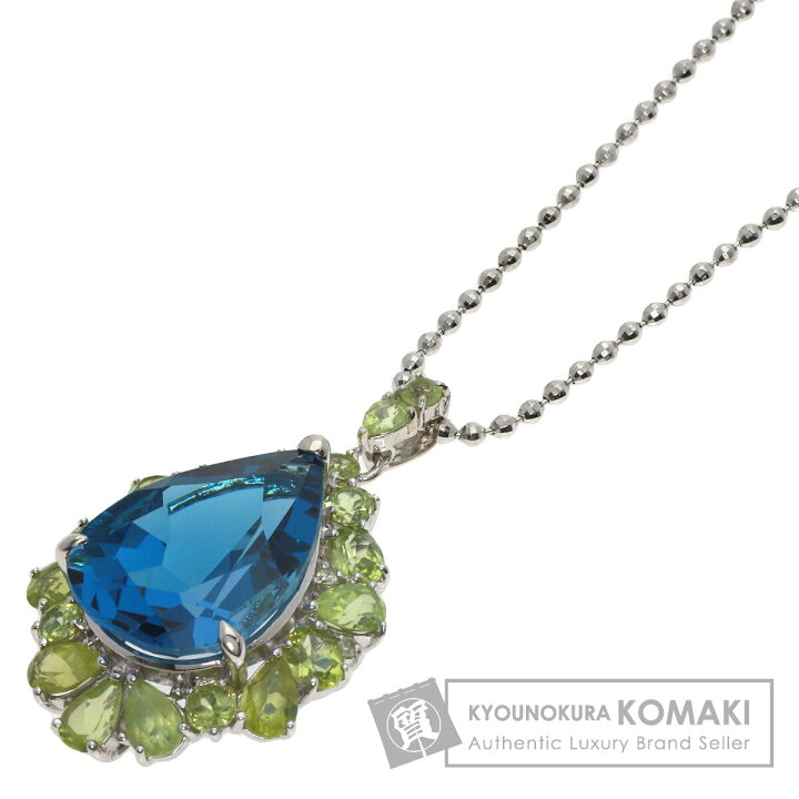 楽天市場】22.38ct ブルートパーズ ダイヤモンド ネックレス K18  