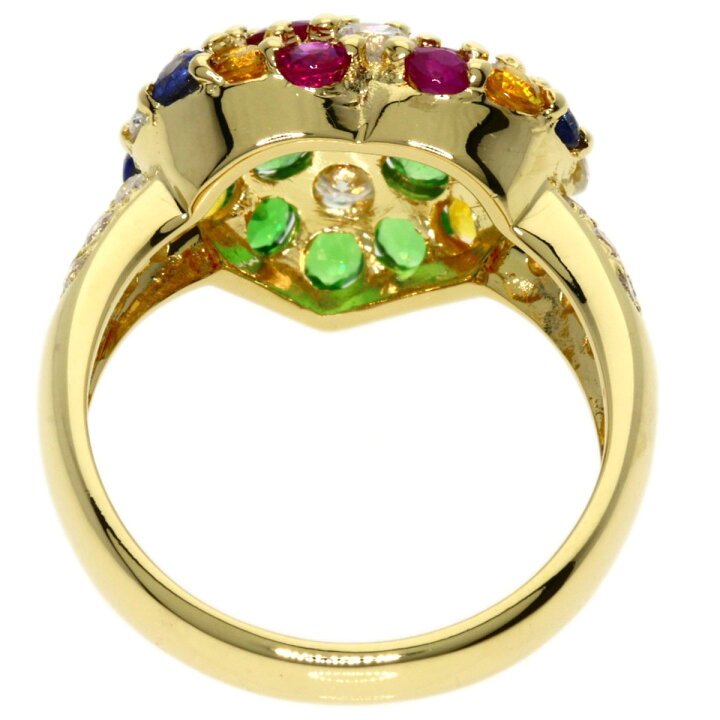 楽天市場】2.7ct マルチカラーストーン ダイヤモンド リング・指輪 K18  