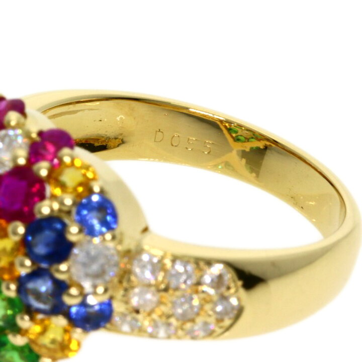 楽天市場】2.7ct マルチカラーストーン ダイヤモンド リング・指輪 K18  