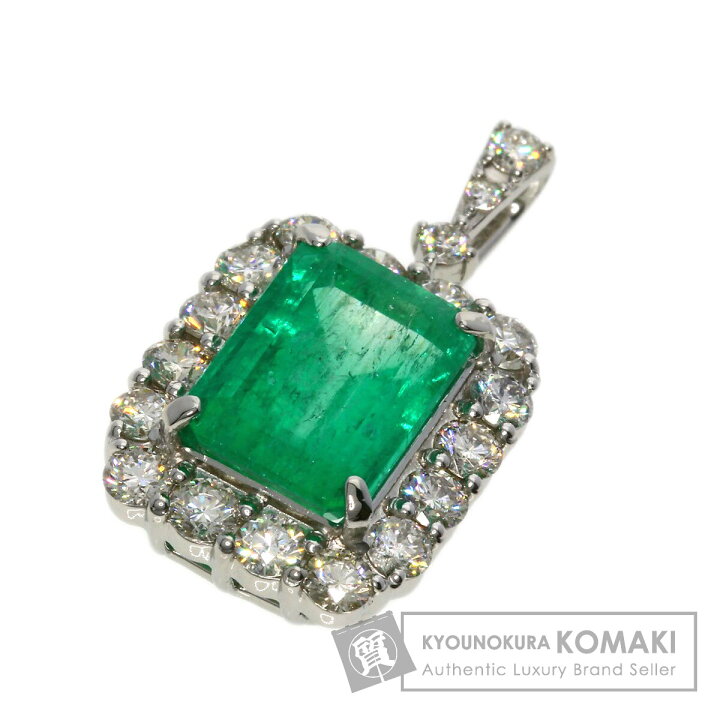 楽天市場】3.22ct エメラルド ダイヤモンド ペンダントトップ プラチナ 
