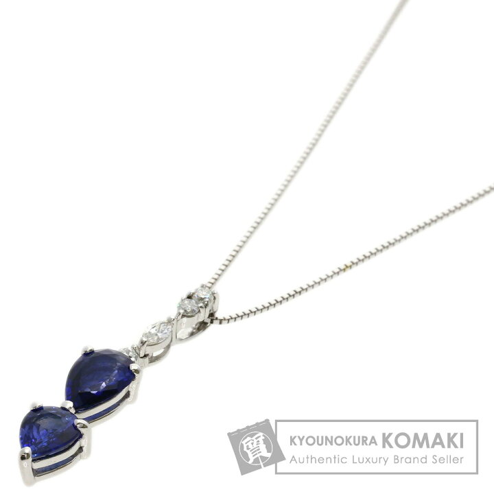 楽天市場】1.21ct サファイア ダイヤモンド ネックレス K18ホワイト 