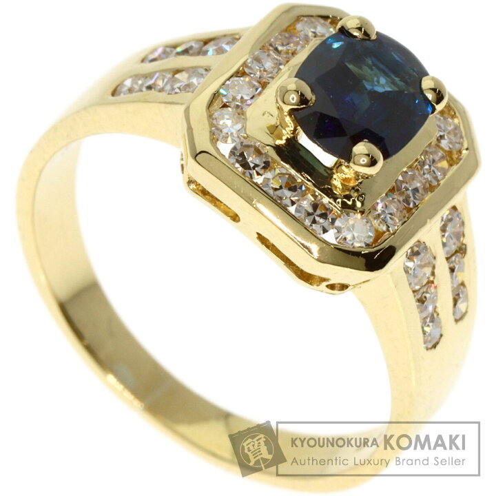 楽天市場】1ct サファイア ダイヤモンド リング・指輪 K18イエロー 