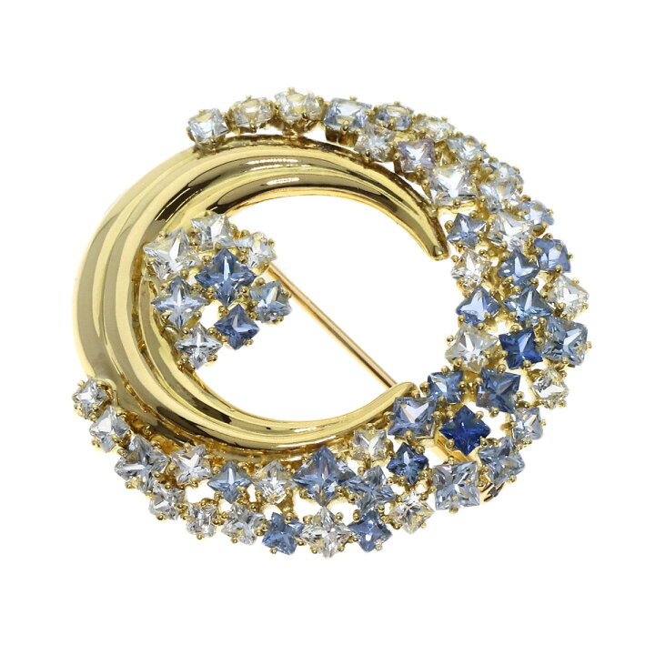 12-13】イエローサファイア ダイヤモンド ブローチ S3.62ct【中古 