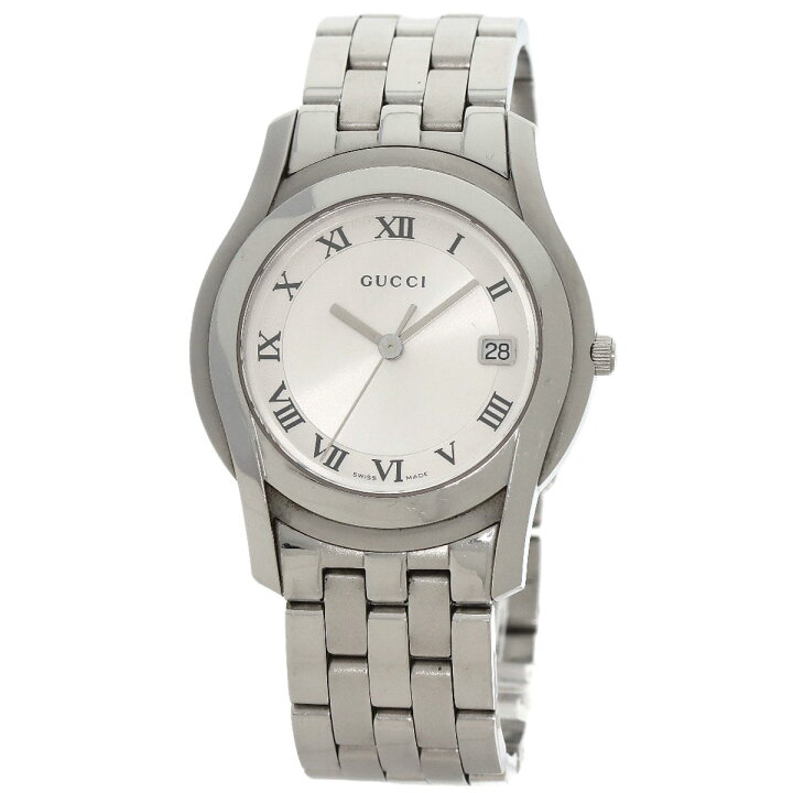 楽天市場】グッチ 5500M ラウンドフェイス 腕時計 ステンレススチール  
