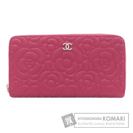 シャネル カメリア ココマーク シルバー金具 長財布（小銭入れあり） カーフ レディース 【中古】【CHANEL】