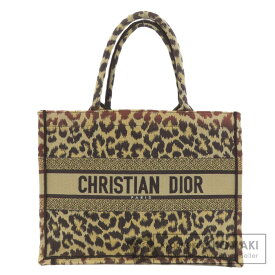 クリスチャンディオール ブックトート レオパード柄 トートバッグ キャンバス レディース 【中古】【CHRISTIAN DIOR】