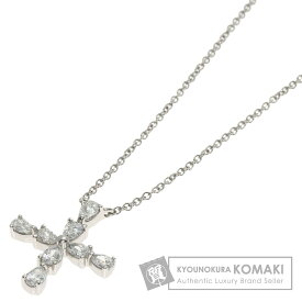 ハリーウィンストン ペアシェイプ ミニクロス ダイヤモンド ネックレス プラチナPT950 レディース 【中古】【HARRY WINSTON】