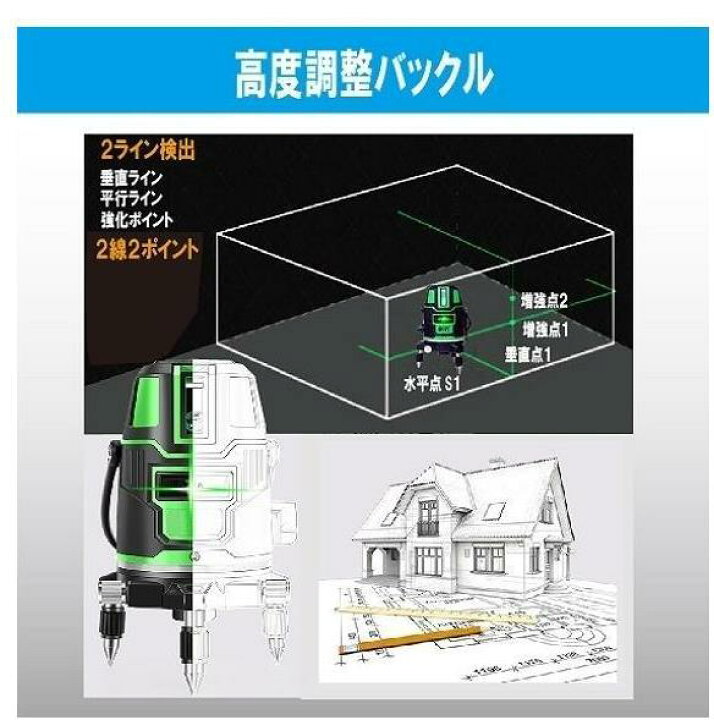 楽天市場】5ﾗｲﾝ6点 ｸﾞﾘｰﾝﾚｰｻﾞｰ墨出し器 墨出器 水平器 墨出し機 測定器 