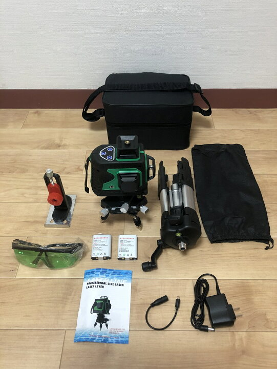 楽天市場】12ライン グリーン レーザー墨出し器 3D 墨出器 墨出し機  