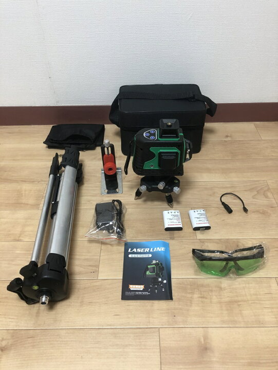 楽天市場】12ライン グリーン レーザー墨出し器 3D墨出器/墨出し機水平  