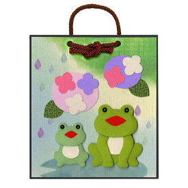 押し絵かべ飾りキット 紫陽花とかえるの親子 ちりめん工作 脳トレ リハビリ 高齢者向け教材 大人の教材 KTO-206 学習教材 教材